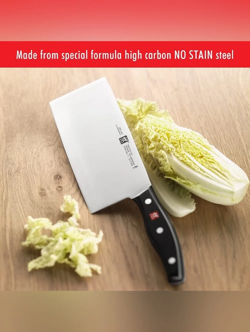 ZWILLING Twin Signature 7-inch Chinese Vegetable Cleaver, Razor-Sharp.
